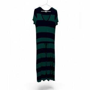 Caslon Green and Black Striped Maxi Dress